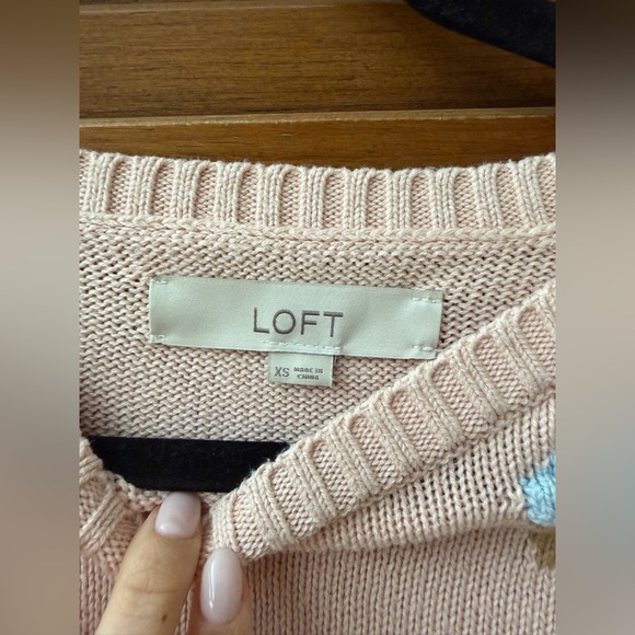 LOFT Pastel Ice Cream Embroidered Sweater | XS | Pink - Picture 3 of 4